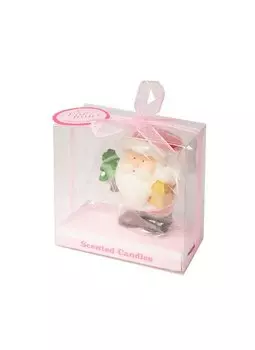 Свеча Дед Мороз с Елкой и фонарем (5см) (ПВХ бокс)