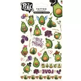 Светящиеся наклейки-тату переводные "Авокадо-2"