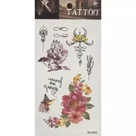 Тату Цветы и тексты, 2 вида (GK-0043)(GK-0077)(9,7*19,8)