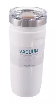 Термостакан Белый (пластик/металл) (710мл) (12-07599-M9)