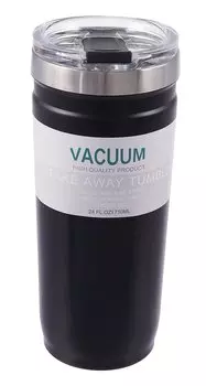 Термостакан Черный (пластик/металл) (710мл) (12-07599-M8)