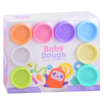 Тесто для лепки "BabyDough". Набор 8 цветов (нежные цвета)