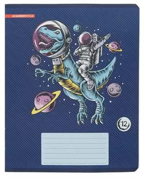 Тетрадь 12л лин. "Космическое приключение" двойн.выб.УФ-лак