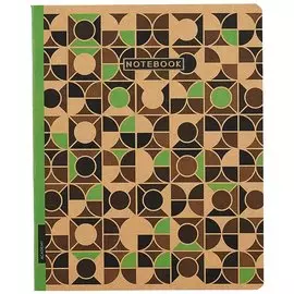 Тетрадь 48л кл. "Геометричная мозаика" крафт, тисн фольг, ассорти