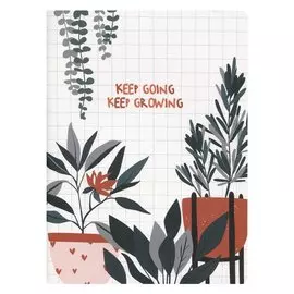 Тетрадь 48л кл. "Pots", цветы в горшке, микротекстурирование, ламинация