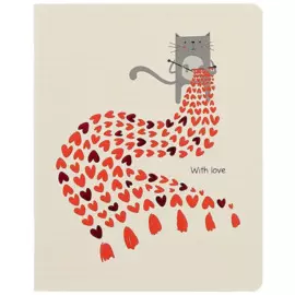 Тетрадь 48л кл. "With love" выб. УФ двойной, конгрев, тиснение фольгой, ассорти