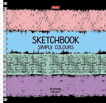 Тетрадь 80л.,А5 SketchBook Simply Colours без линовки, твердая подложка на гребне