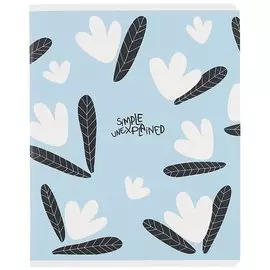 Тетрадь 96л кл. "Simple", Белые цветы, мел.картон, микротекстур, ламин