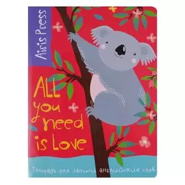 Тетрадь для записи английских слов Айрис, "Коала", А5, 32 листа, в ассортименте