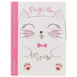 Тетрадь для записи английских слов Айрис, "Мяу", А5, 24 листа