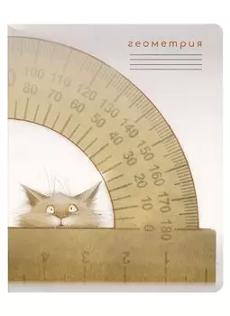 Тетрадь предметная в клетку "Кот учёный. Геометрия", 48 листов