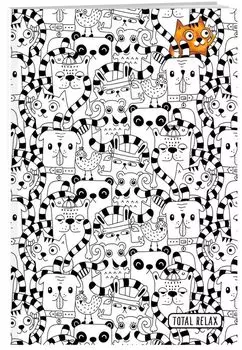 Тетрадь-раскраска животные. А5, 48 листов, клетка, накидка