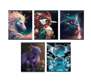 Тетрадь в клетку Listoff, "Фантастические миры", 48 листов, в ассортименте