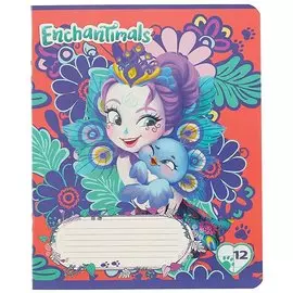 Тетрадь в линейку «Enchantimals», 12 листов