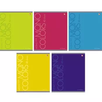 Тетрадь в линейку «Яркие цвета»‎, А5, 40 листов