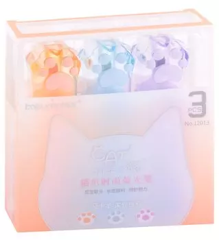 Текстовыделители Yoi, "Лапки", 3 цвета, в ассортименте