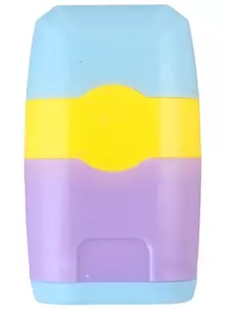 Точилка 2отв. "Sacapuntas" с ластиком, ассорти