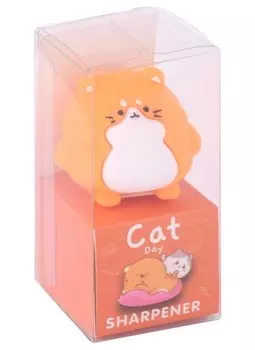 Точилка с ластиком "Cute cat" ассорти, ПВХ-уп.