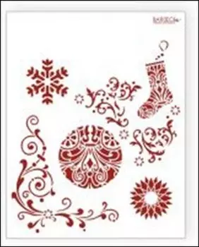 Трафарет пластиковый многоразовый Шар Носочек Ажур (20х25) (НГ016)