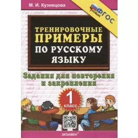 Тренировочные примеры по русскому языку. 1 класс. 1 класс. Задания для повторения и закрепления