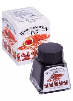 Тушь художественная Winsor&amp;Newton, 14 мл, орехово-коричневая
