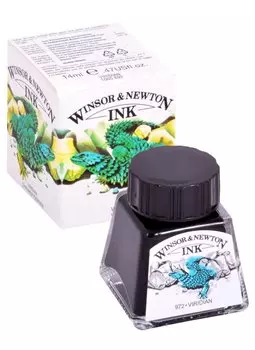Тушь художественная Winsor&amp;Newton, 14 мл, виридоновая зеленая