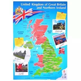 Учебный плакат "Карта Великобритании". А2