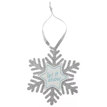 Украшение «Серебряная снежинка», 14 см