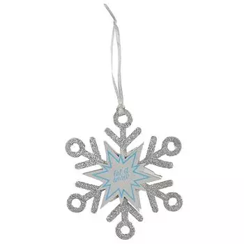 Украшение «Снежинка серебряная», 14 см
