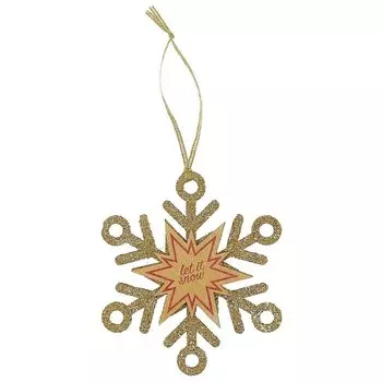 Украшение «Снежинка золотая», 14 см