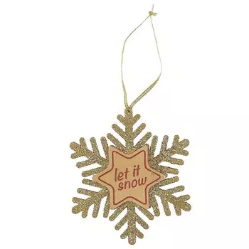 Украшение «Золотая снежинка», 14 см