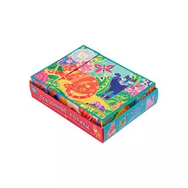 Умные кубики в поддончике. 12 штук. Сказочные котики