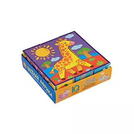 Умные кубики в поддончике. 9 штук. Веселая Африка