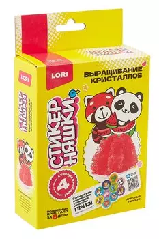 Выращивание кристаллов Стикерняшки "Арбузный перекус", красный кристалл