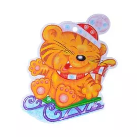Вырубная фигурка "Тигренок на санях"
