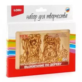 Выжигание в рамке "Гламурные собачки"