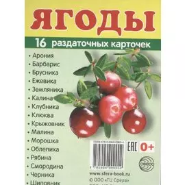 Дем. картинки СУПЕР Ягоды.16 раздаточных карточек с текстом (63х87мм)