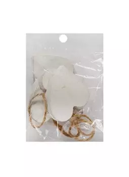 Заготовка из дерева, сердцечки с веревочками, 5 шт, 3,5*3,5 см, белый (11-00410-15-2054W)