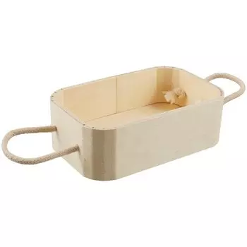 Заготовка Сухарница с веревочными КТ Ручками, 19*12*6 (дерево)