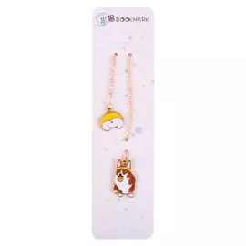 Закладка для книг Корги (металл) (пакет)