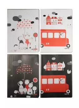 Записная книжка А6 64л "London street" карт.обл., с ПВХ-обложкой, цвет.внутр.блок, LENWA