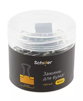 Зажимы для бумаг 15мм 40шт черные, пласт/уп