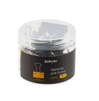 Зажимы для бумаг 32мм 10шт черные, пласт/уп