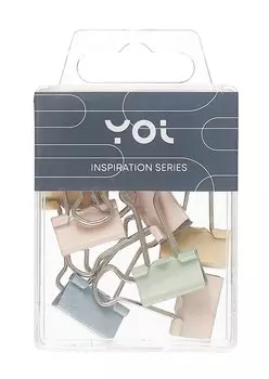 Зажимы для бумаги Yoi, Inspiration series, 19 мм 10 штук, в ассортименте