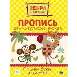 ЗЕБРА В КЛЕТОЧКУ. Каллиграфические прописи. ПИШЕМ БУКВЫ И ЦИФРЫ