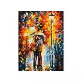Живопись на холсте 30*40 см. Поцелуй под дождем (029-AS)