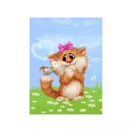 Живопись на холсте 30*40 см. Рыжая кошечка (082-AS)