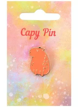 Значок Капибара профиль (металл)