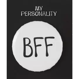 Значок круглый BFF (белый) (металл) (38мм)