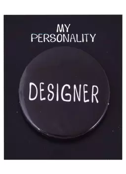 Значок круглый Designer (черный) (металл) (38мм)